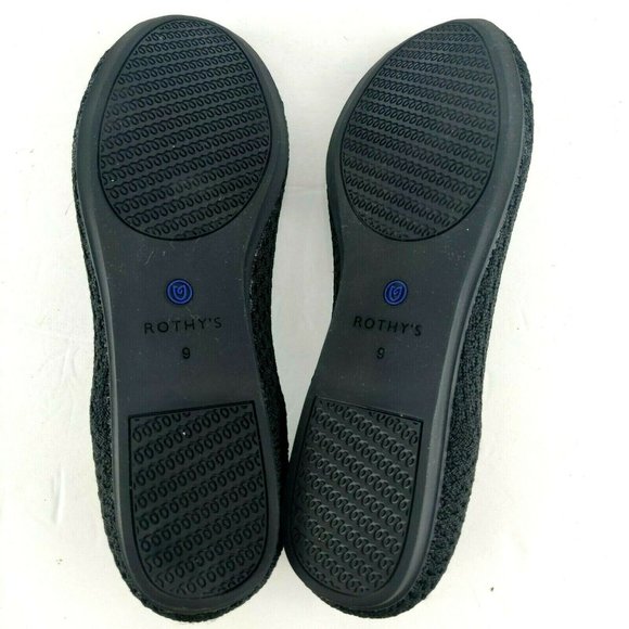 Rothy’s The Flat Size 9 W Round Toe Comfort Slip On  Ballet Flats in Black Blue - Picture 11 of 11
